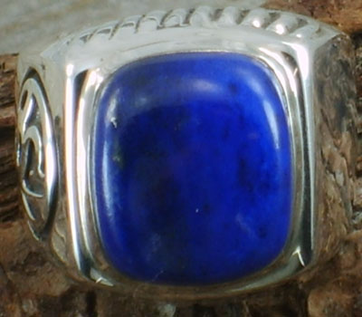 Ring Lapis & Sterling Silver - sz 8